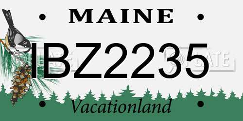 IBZ2235 Maine License Plate