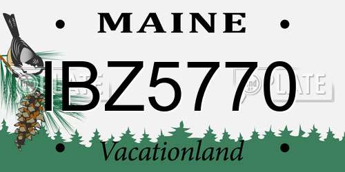 IBZ5770 Maine License Plate