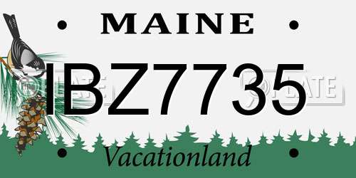 IBZ7735 Maine License Plate