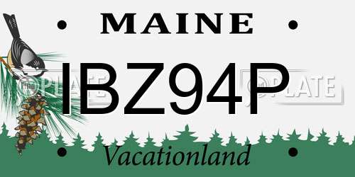 IBZ94P Maine License Plate