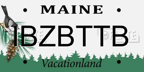 IBZBTTB Maine License Plate
