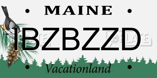 IBZBZZD Maine License Plate
