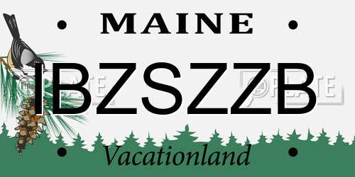 IBZSZZB Maine License Plate