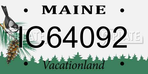 IC64092 Maine License Plate