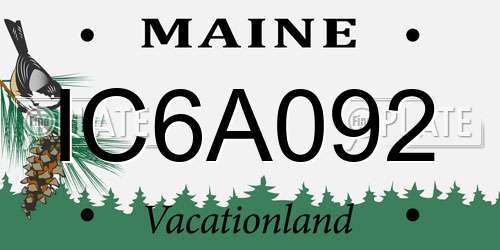 IC6A092 Maine License Plate