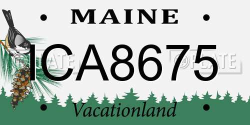 ICA8675 Maine License Plate