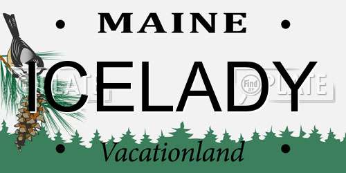 ICELADY Maine License Plate