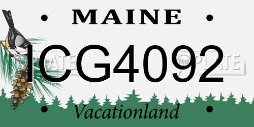 ICG4092 Maine License Plate