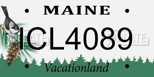 ICL4089 Maine License Plate