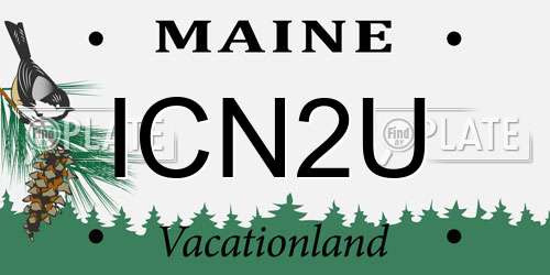 ICN2U Maine License Plate