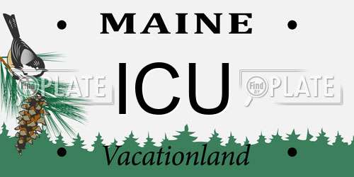 ICU Maine License Plate