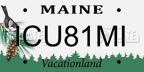 ICU81MI Maine License Plate