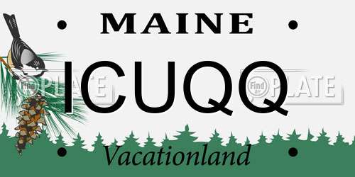 ICUQQ Maine License Plate