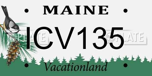 ICV135 Maine License Plate