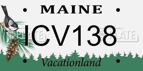 ICV138 Maine License Plate