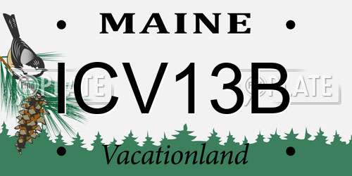 ICV13B Maine License Plate