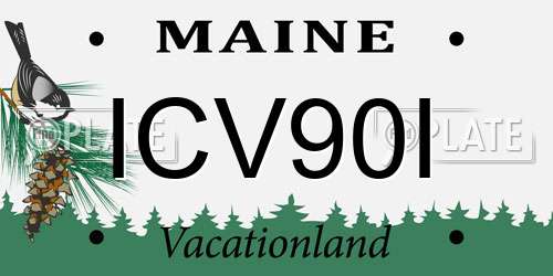 ICV90I Maine License Plate