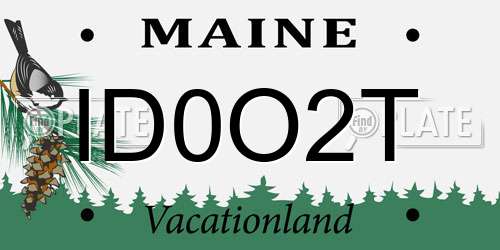 ID0O2T Maine License Plate