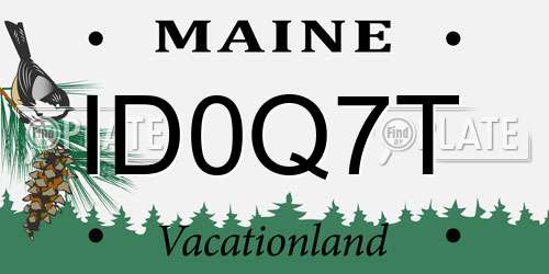 ID0Q7T Maine License Plate