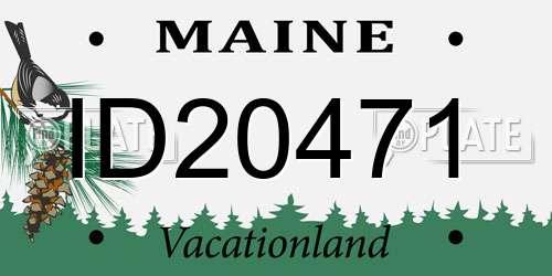 ID20471 Maine License Plate