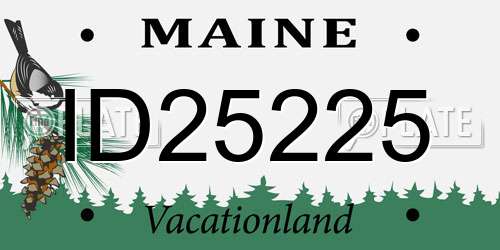 ID25225 Maine License Plate