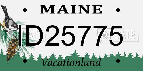 ID25775 Maine License Plate