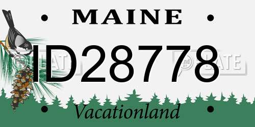 ID28778 Maine License Plate