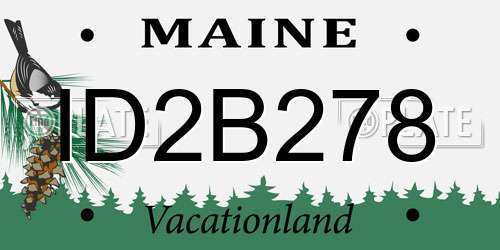 ID2B278 Maine License Plate