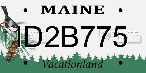 ID2B775 Maine License Plate