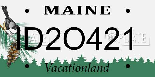 ID2O421 Maine License Plate