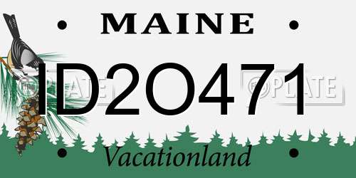 ID2O471 Maine License Plate