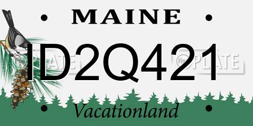 ID2Q421 Maine License Plate