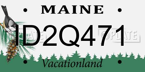 ID2Q471 Maine License Plate