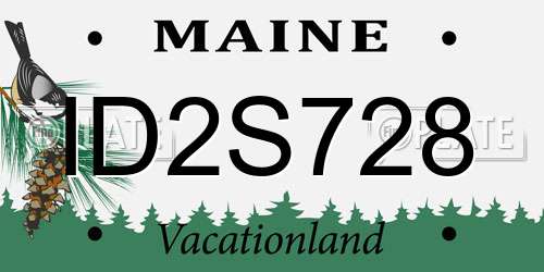 ID2S728 Maine License Plate