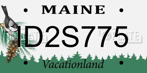 ID2S775 Maine License Plate