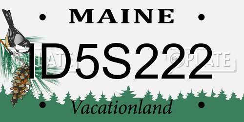 ID5S222 Maine License Plate