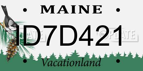 ID7D421 Maine License Plate