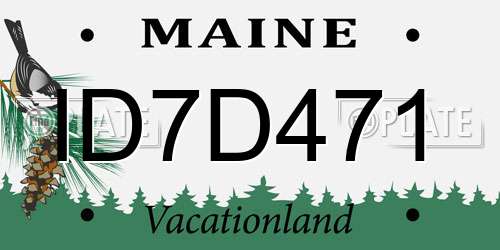 ID7D471 Maine License Plate