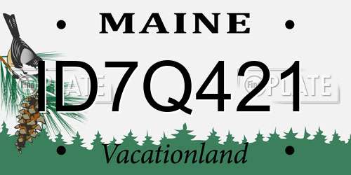 ID7Q421 Maine License Plate
