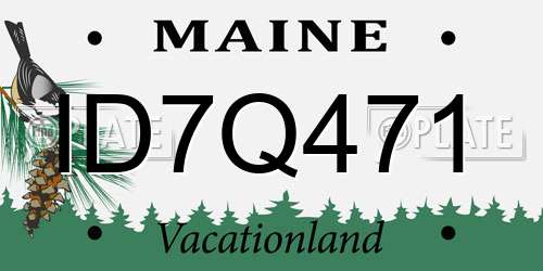 ID7Q471 Maine License Plate