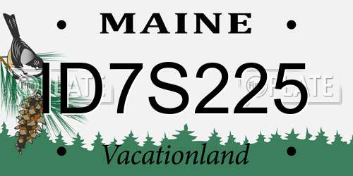 ID7S225 Maine License Plate