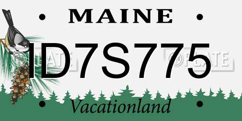 ID7S775 Maine License Plate