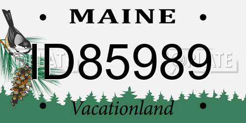 ID85989 Maine License Plate