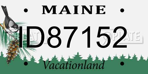 ID87152 Maine License Plate