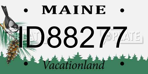 ID88277 Maine License Plate