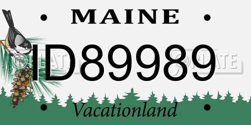 ID89989 Maine License Plate
