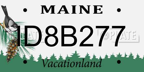 ID8B277 Maine License Plate