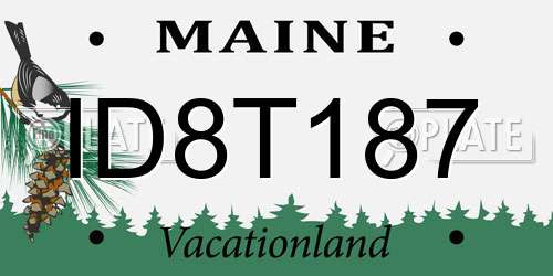 ID8T187 Maine License Plate