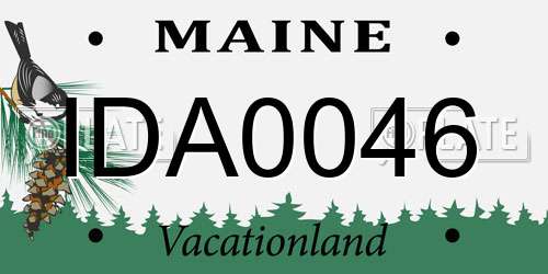 IDA0046 Maine License Plate