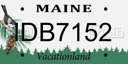 IDB7152 Maine License Plate